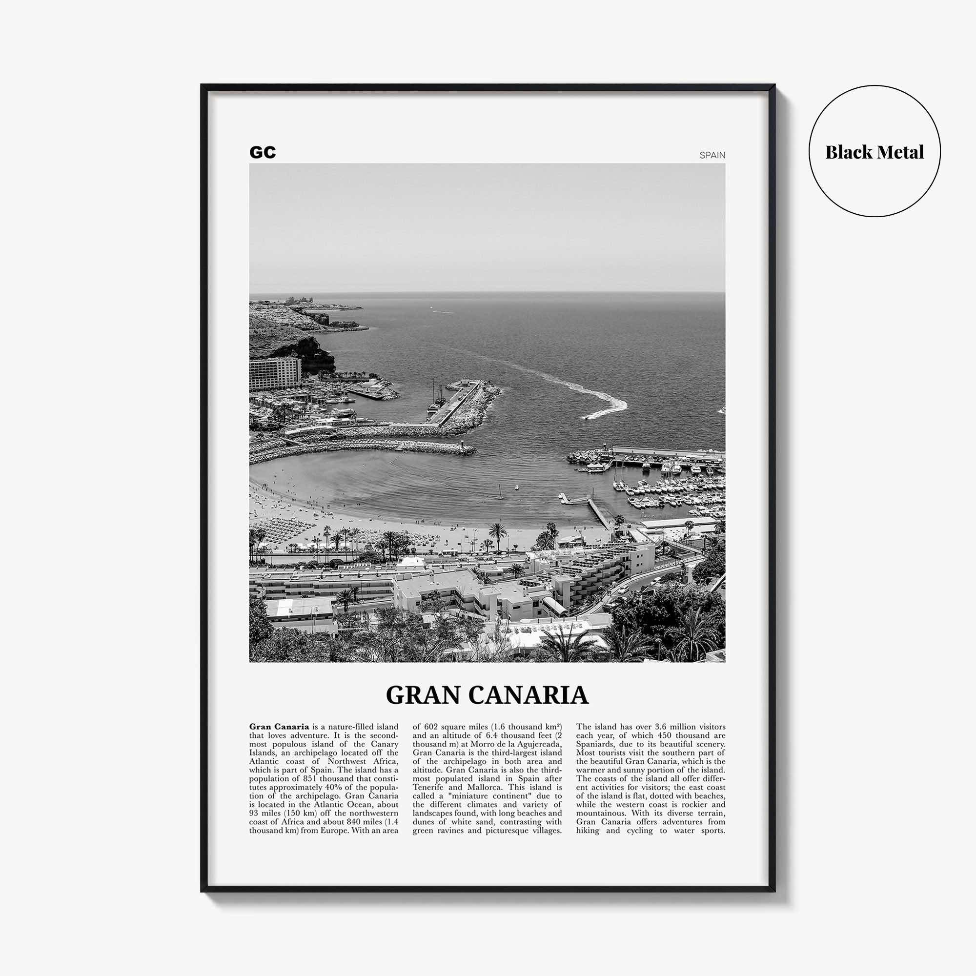 Gran Canaria Print Black and White, Gran Canaria Wall Art, Gran Canaria Poster, Gran Canaria Photo, Canary Islands, Spain, Canarias, Europe