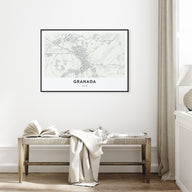 Granada Map Landscape Poster