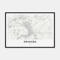 Granada Map Landscape Poster