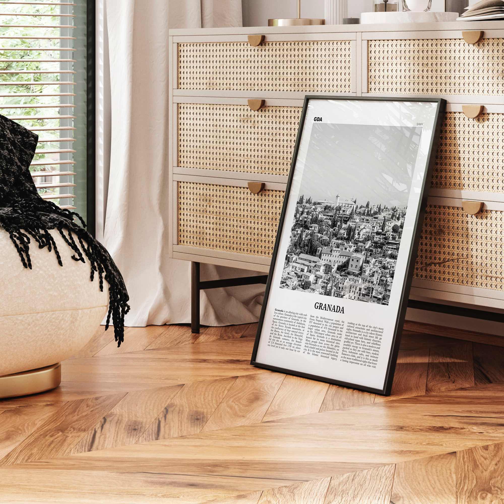 Granada Print Black and White No 1, Granada Wall Art, Granada Poster, Granada Photo, Granada Wall Decor, Andalucia, Spain, España, Europe