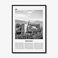 Granada Print Black and White No 2, Granada Wall Art, Granada Poster, Granada Photo, Granada Wall Decor, Andalucia, Spain, España, Europe