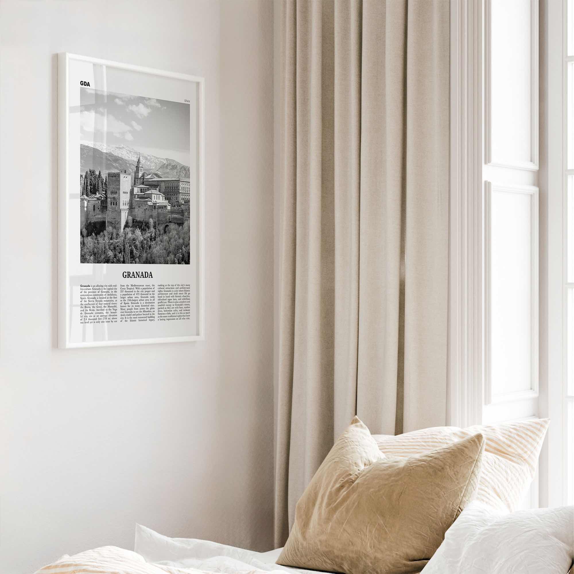 Granada Print Black and White No 2, Granada Wall Art, Granada Poster, Granada Photo, Granada Wall Decor, Andalucia, Spain, España, Europe