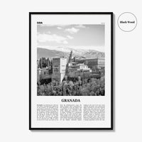 Granada Print Black and White No 2, Granada Wall Art, Granada Poster, Granada Photo, Granada Wall Decor, Andalucia, Spain, España, Europe