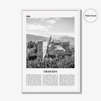 Granada Print Black and White No 2, Granada Wall Art, Granada Poster, Granada Photo, Granada Wall Decor, Andalucia, Spain, España, Europe