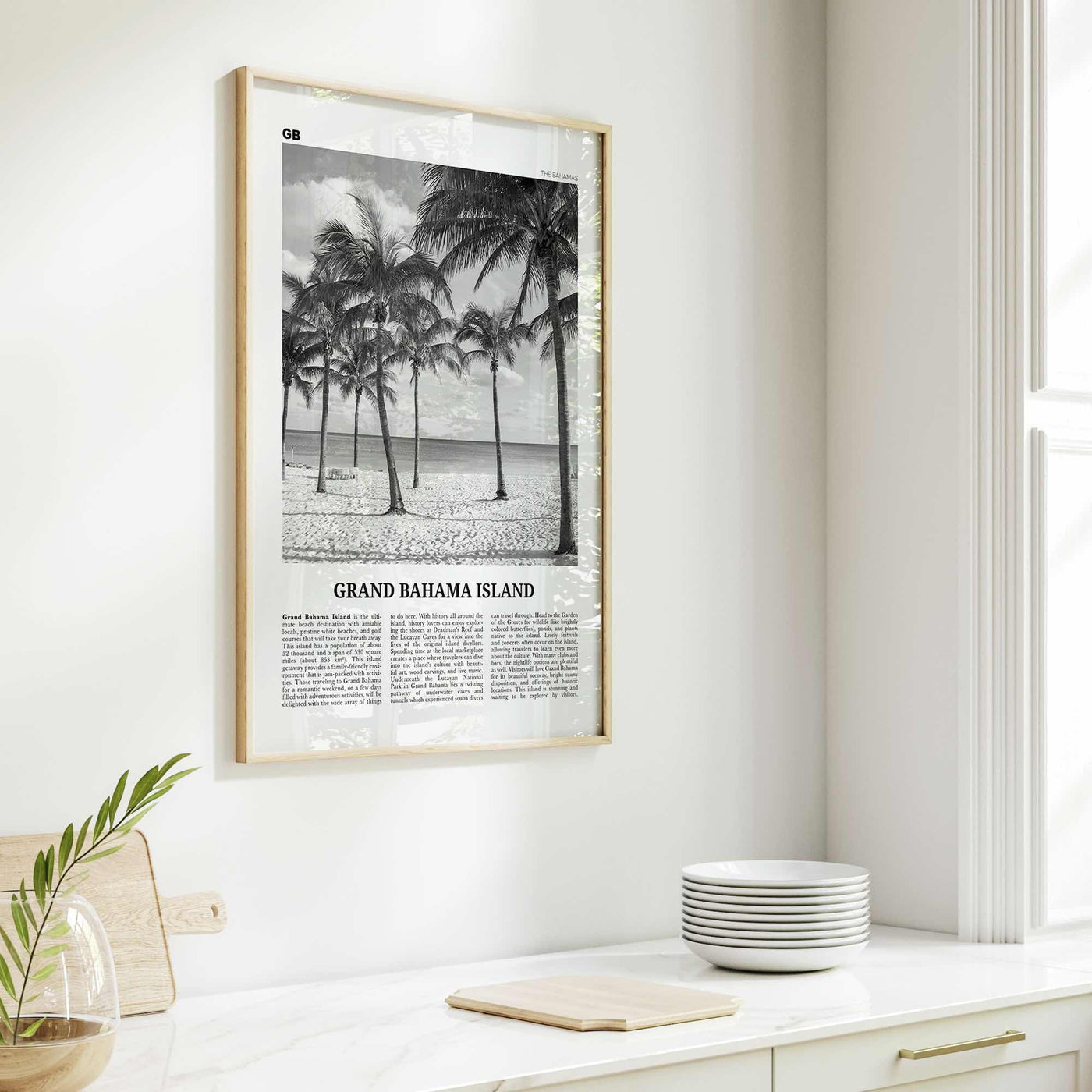 Grand Bahama Island Print Black and White, Grand Bahama Wall Art, Grand Bahama Poster, Grand Bahama Photo, Grand Bahama Wall Décor
