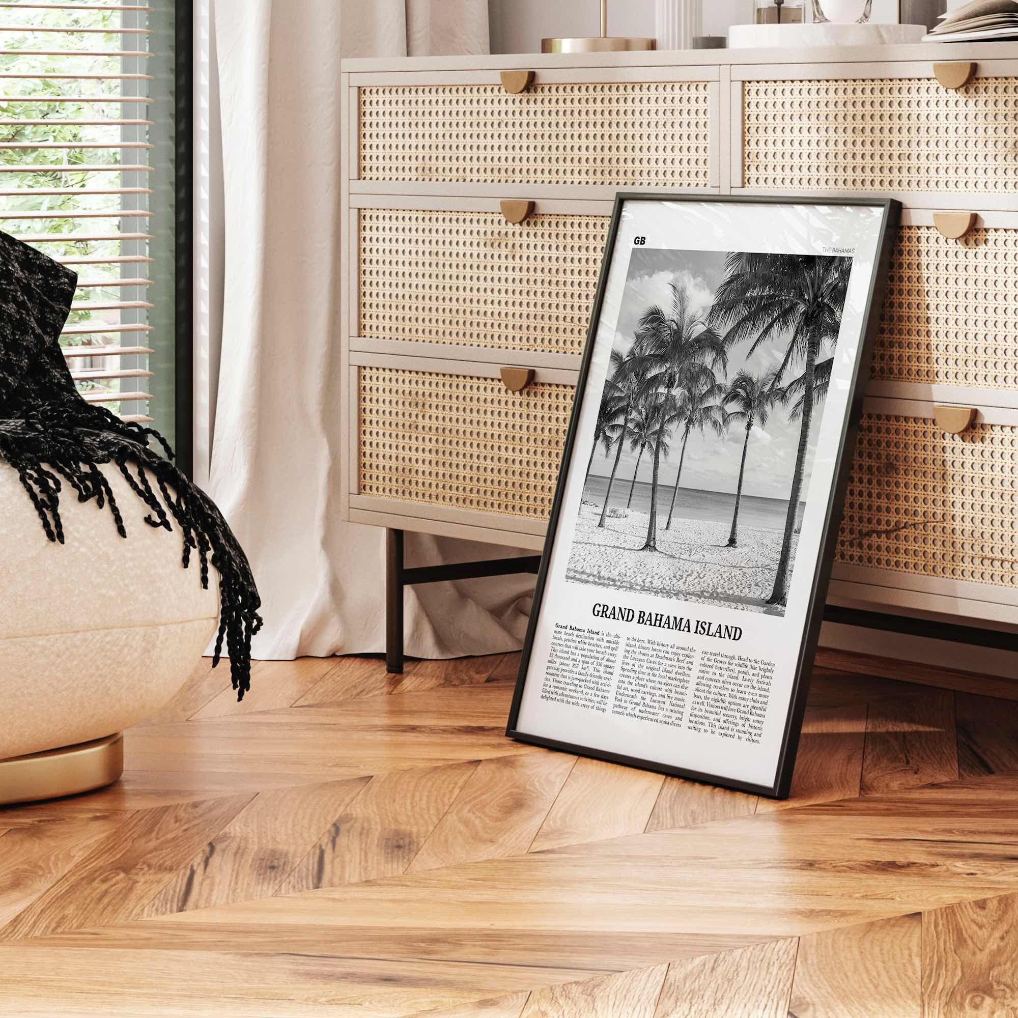 Grand Bahama Island Print Black and White, Grand Bahama Wall Art, Grand Bahama Poster, Grand Bahama Photo, Grand Bahama Wall Décor