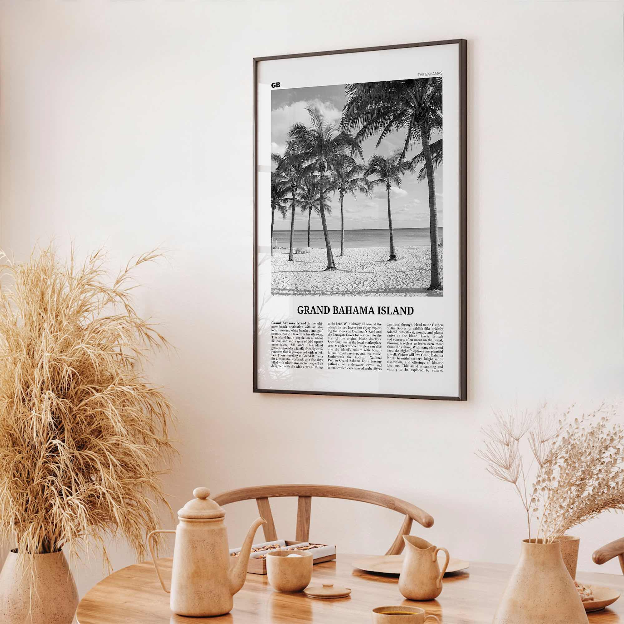 Grand Bahama Island Print Black and White, Grand Bahama Wall Art, Grand Bahama Poster, Grand Bahama Photo, Grand Bahama Wall Décor