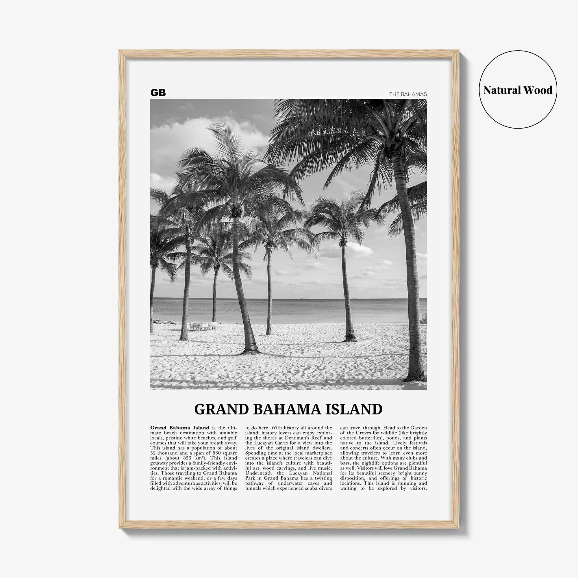 Grand Bahama Island Print Black and White, Grand Bahama Wall Art, Grand Bahama Poster, Grand Bahama Photo, Grand Bahama Wall Décor