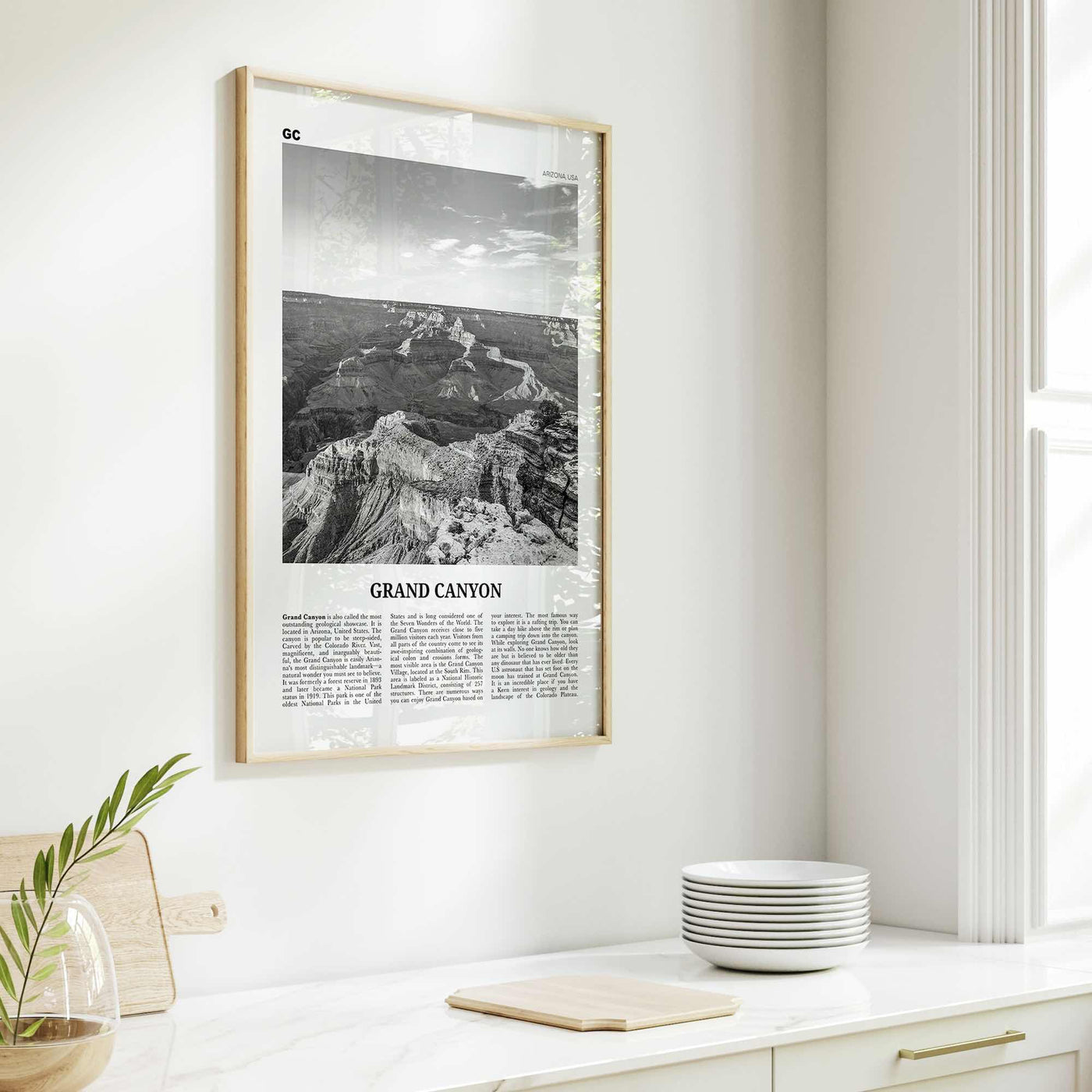 Grand Canyon Print Black and White, Grand Canyon Wall Art, Grand Canyon Poster, Grand Canyon Photo, Arizona, USA United States North America