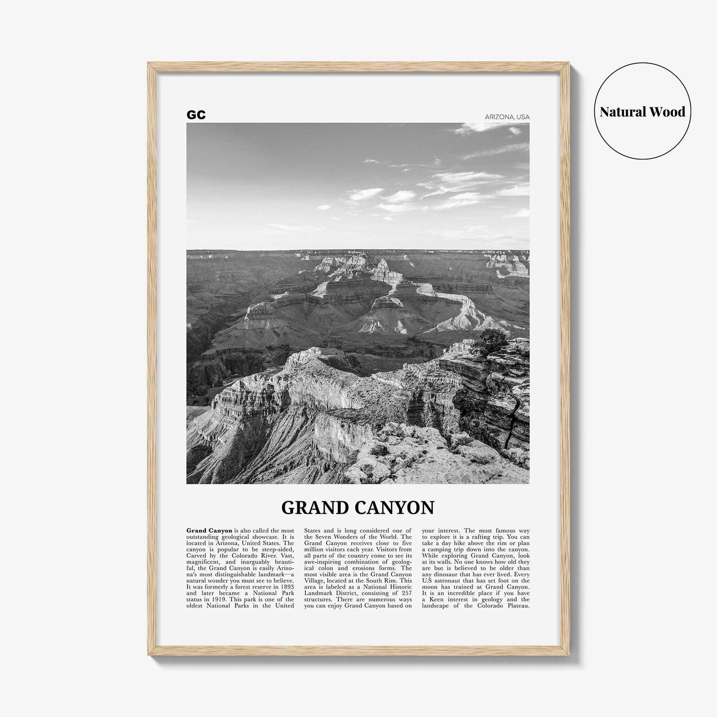 Grand Canyon Print Black and White, Grand Canyon Wall Art, Grand Canyon Poster, Grand Canyon Photo, Arizona, USA United States North America