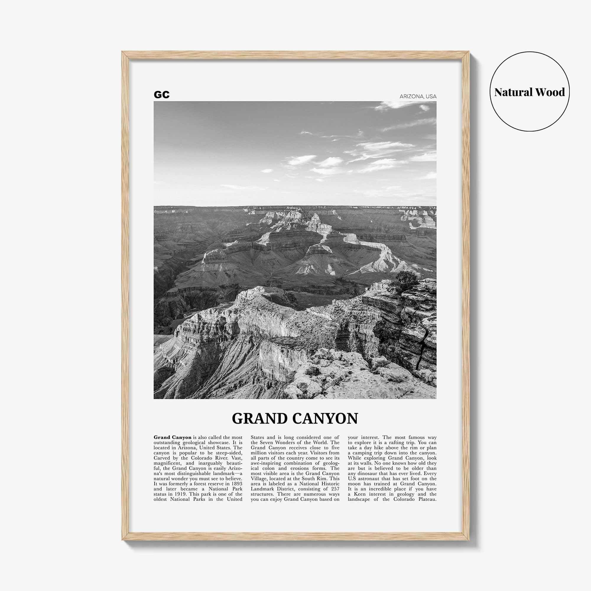 Grand Canyon Print Black and White, Grand Canyon Wall Art, Grand Canyon Poster, Grand Canyon Photo, Arizona, USA United States North America