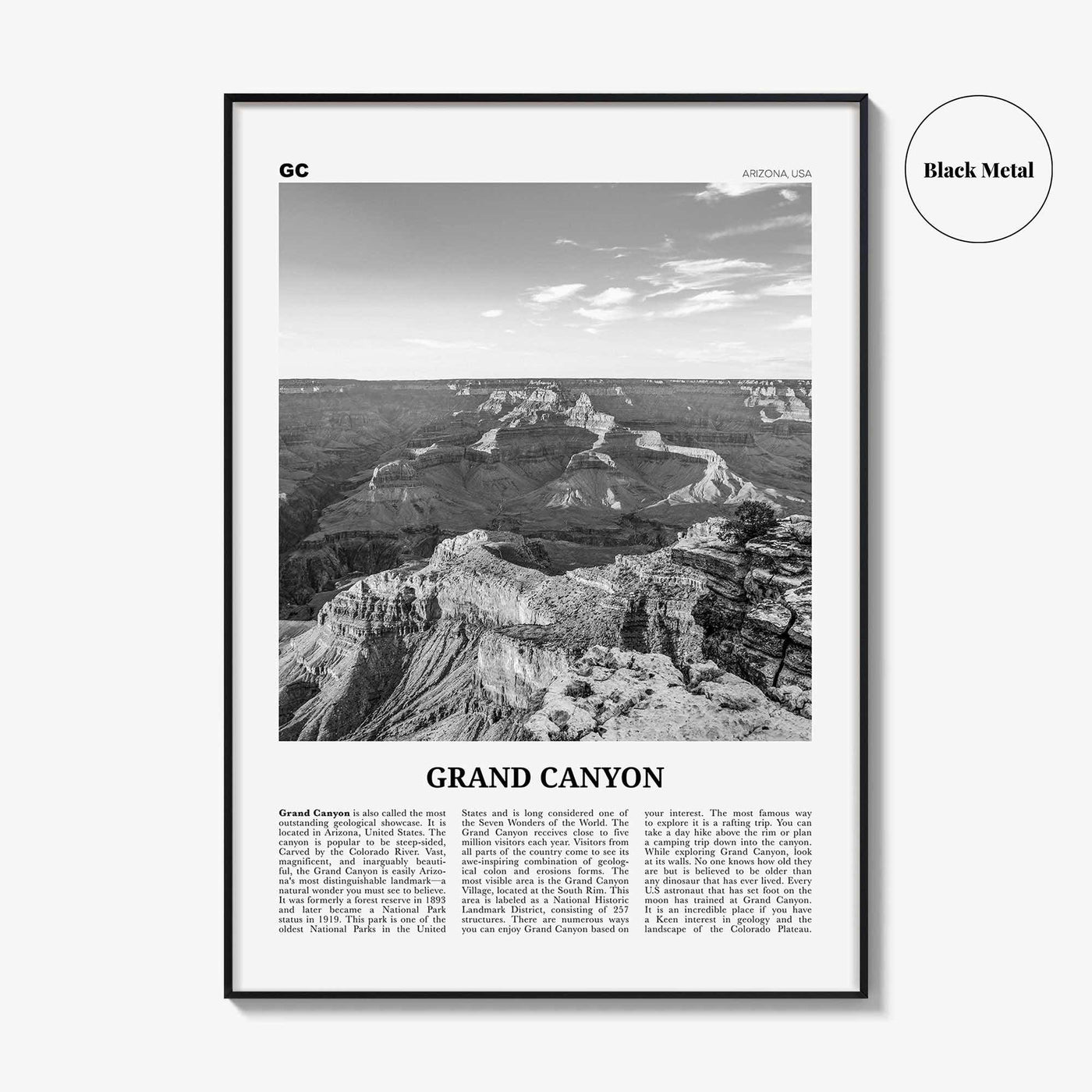 Grand Canyon Print Black and White, Grand Canyon Wall Art, Grand Canyon Poster, Grand Canyon Photo, Arizona, USA United States North America