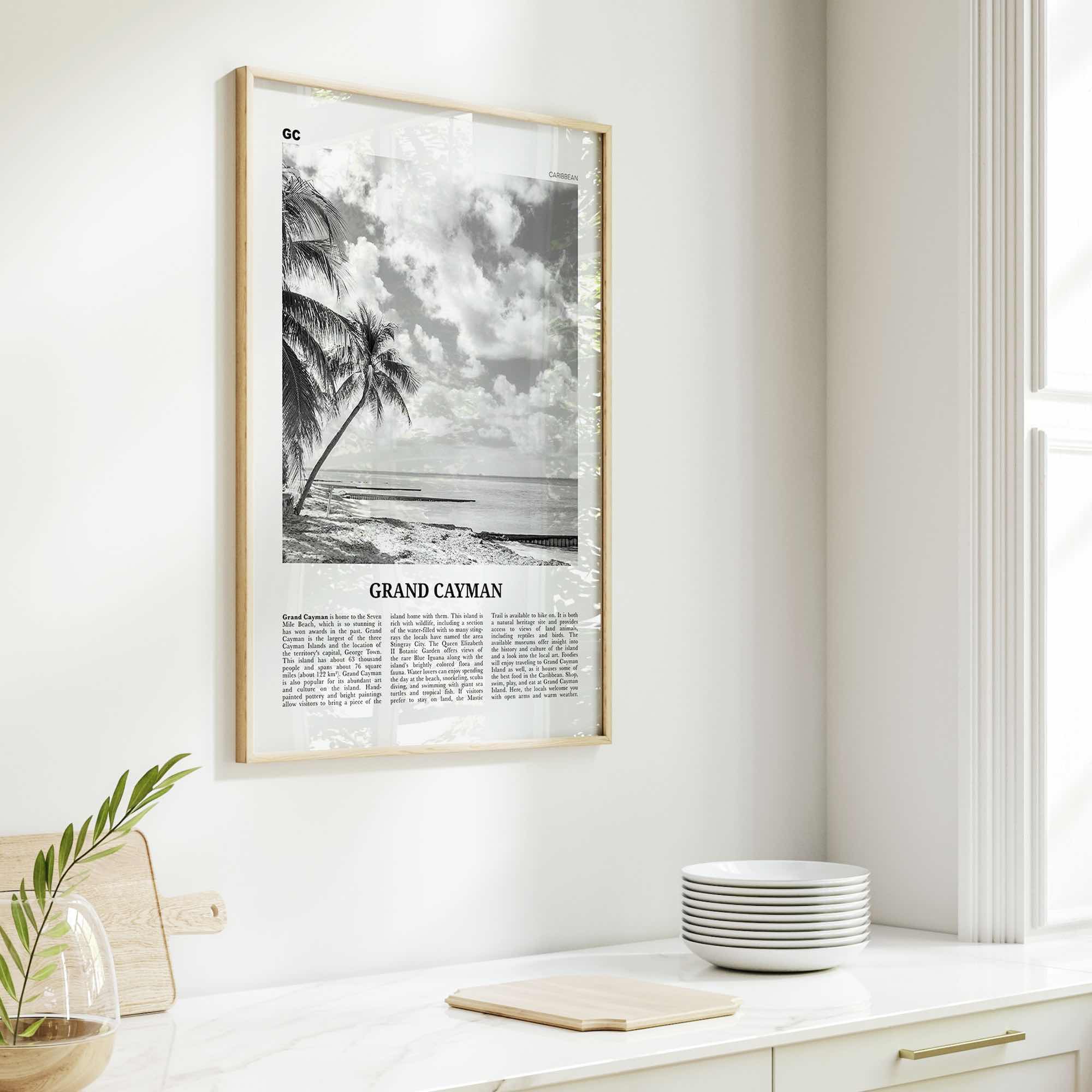 Grand Cayman Print Black and White, Grand Cayman Wall Art, Grand Cayman Poster, Grand Cayman Photo, Grand Cayman Wall Décor, Caribbean