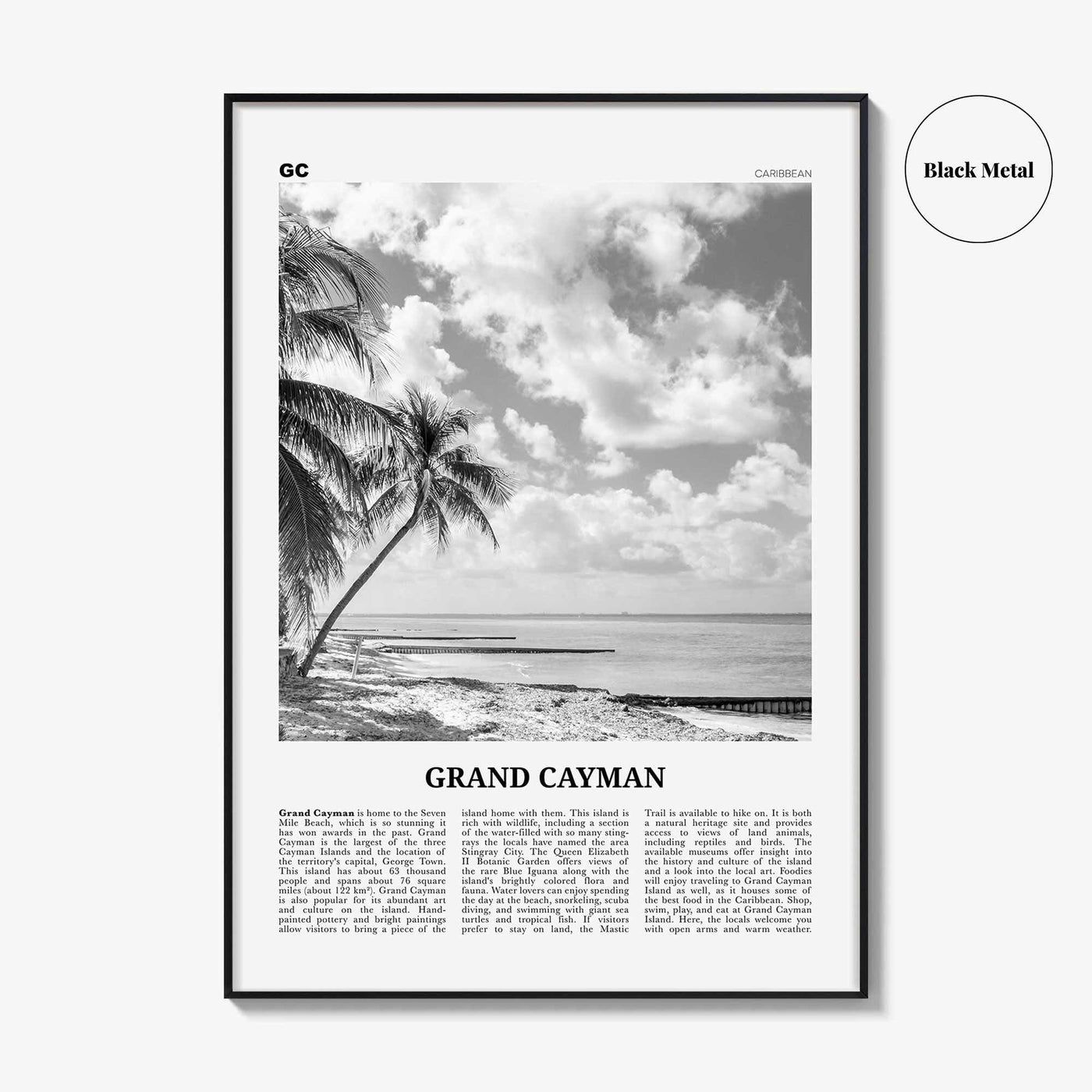 Grand Cayman Print Black and White, Grand Cayman Wall Art, Grand Cayman Poster, Grand Cayman Photo, Grand Cayman Wall Décor, Caribbean