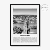 Grand Forks Print Black and White, Grand Forks Wall Art, Grand Forks Poster, Grand Forks Photo, Grand Forks Wall Décor, North Dakota, USA