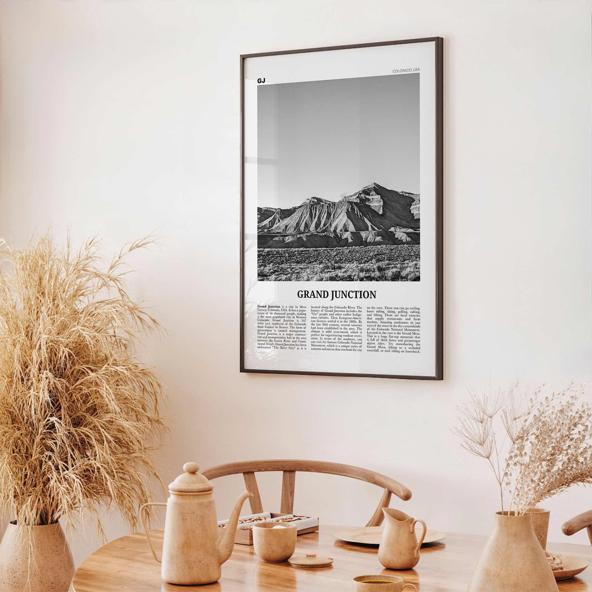 Grand Junction Print Black and White, Grand Junction Wall Art, Grand Junction Poster, Grand Junction Photo, Grand Junction Map, Colorado