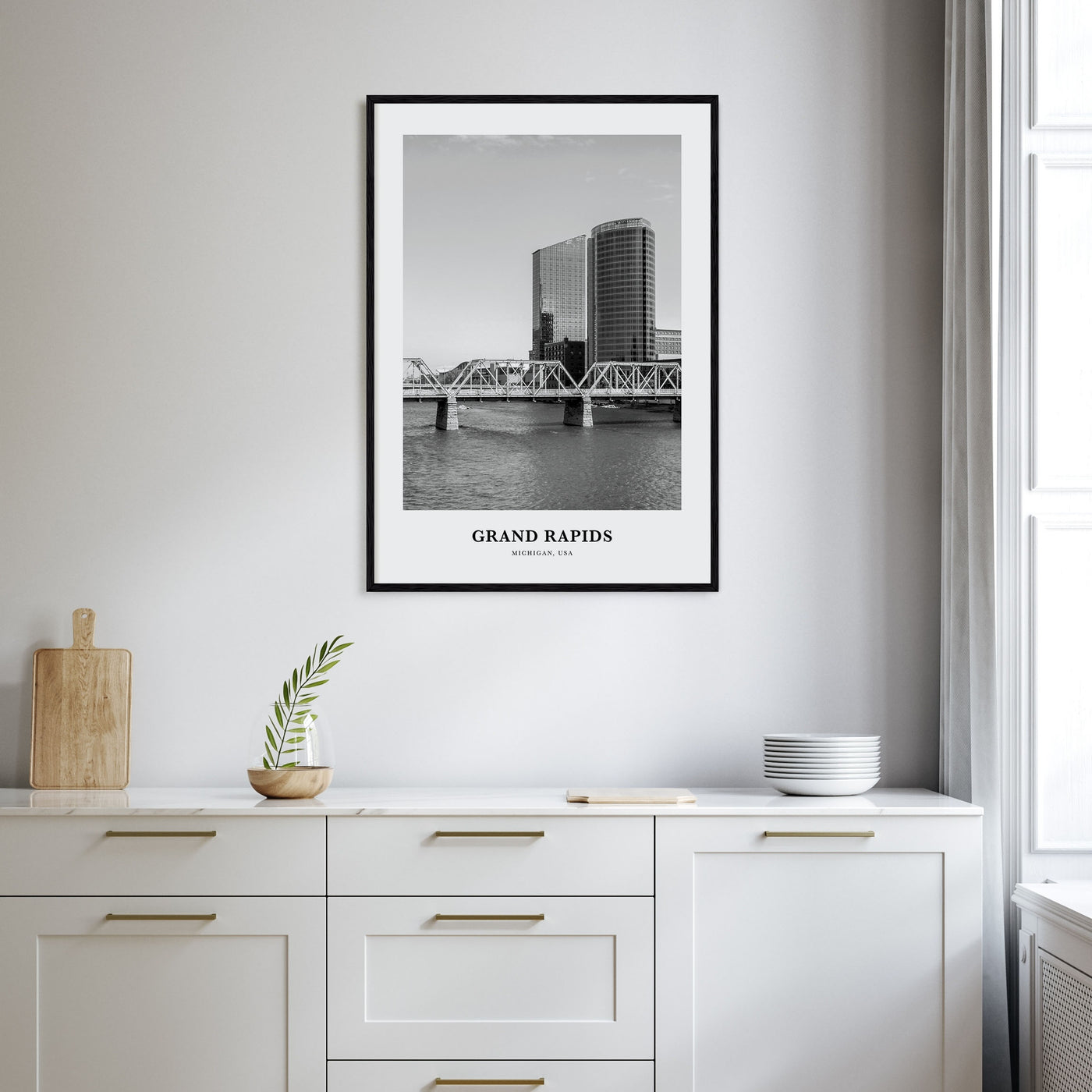 Grand Rapids Portrait B&W No 1 Poster
