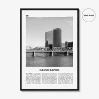 Grand Rapids Print Black and White No 1, Grand Rapids Wall Art, Grand Rapids Poster, Grand Rapids Photo, Grand Rapids, Michigan, USA