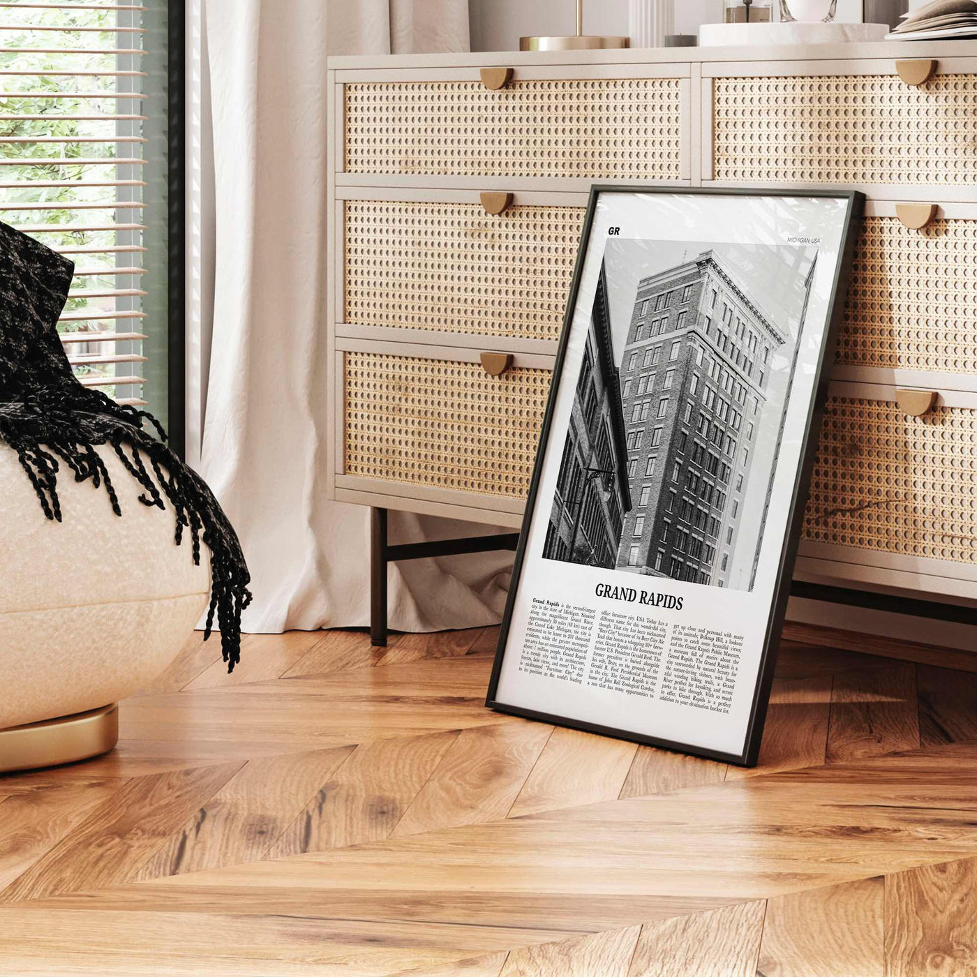 Grand Rapids Print Black and White No 2, Grand Rapids Wall Art, Grand Rapids Poster, Grand Rapids Photo, Grand Rapids, Michigan, USA