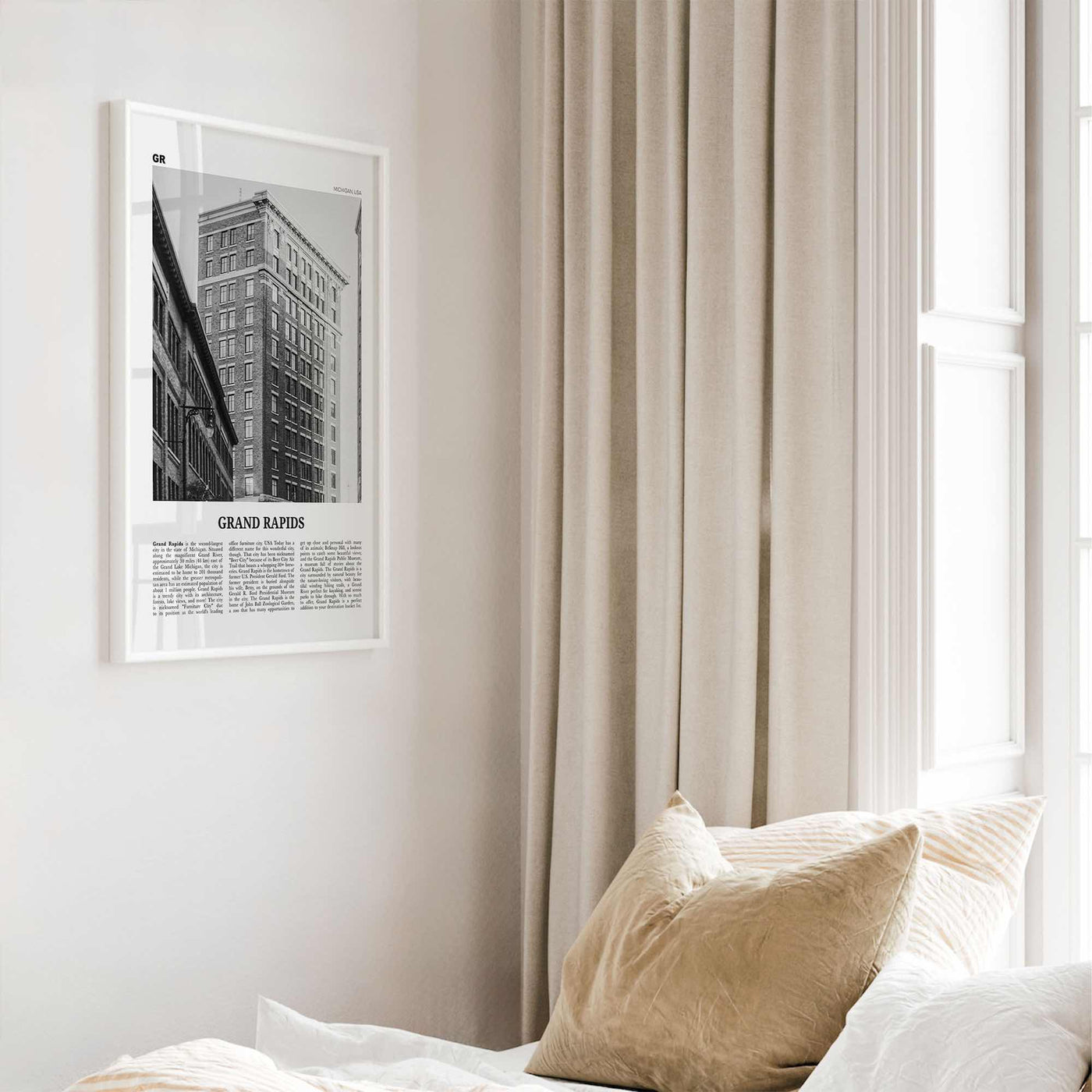 Grand Rapids Print Black and White No 2, Grand Rapids Wall Art, Grand Rapids Poster, Grand Rapids Photo, Grand Rapids, Michigan, USA