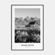 Grand Teton National Park Portrait B&W No 1 Poster