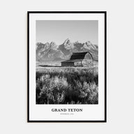 Grand Teton National Park Portrait B&W No 1 Poster