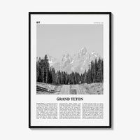 Grand Teton National Park Print Black and White No 1, Grand Teton Wall Art, Grand Teton Poster, Grand Teton Photo, Wyoming, USA