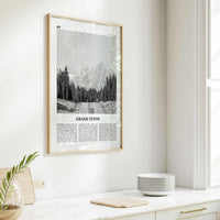 Grand Teton National Park Print Black and White No 1, Grand Teton Wall Art, Grand Teton Poster, Grand Teton Photo, Wyoming, USA
