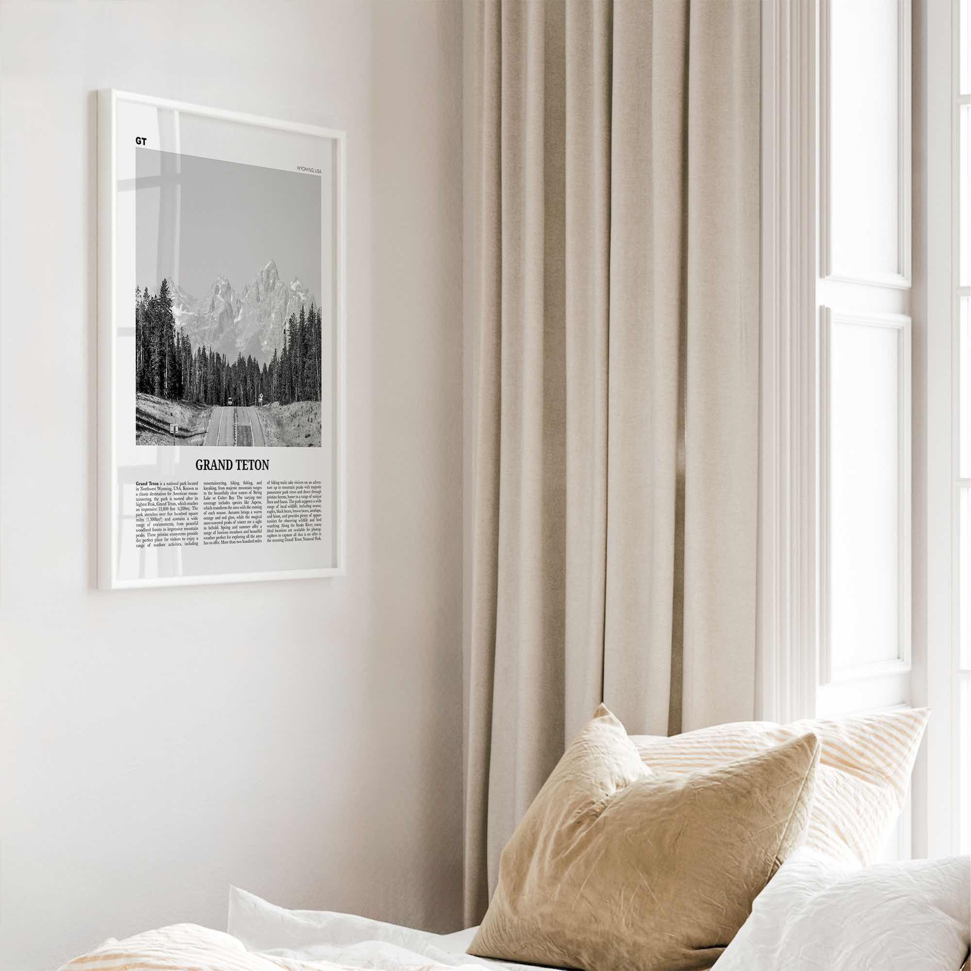 Grand Teton National Park Print Black and White No 1, Grand Teton Wall Art, Grand Teton Poster, Grand Teton Photo, Wyoming, USA