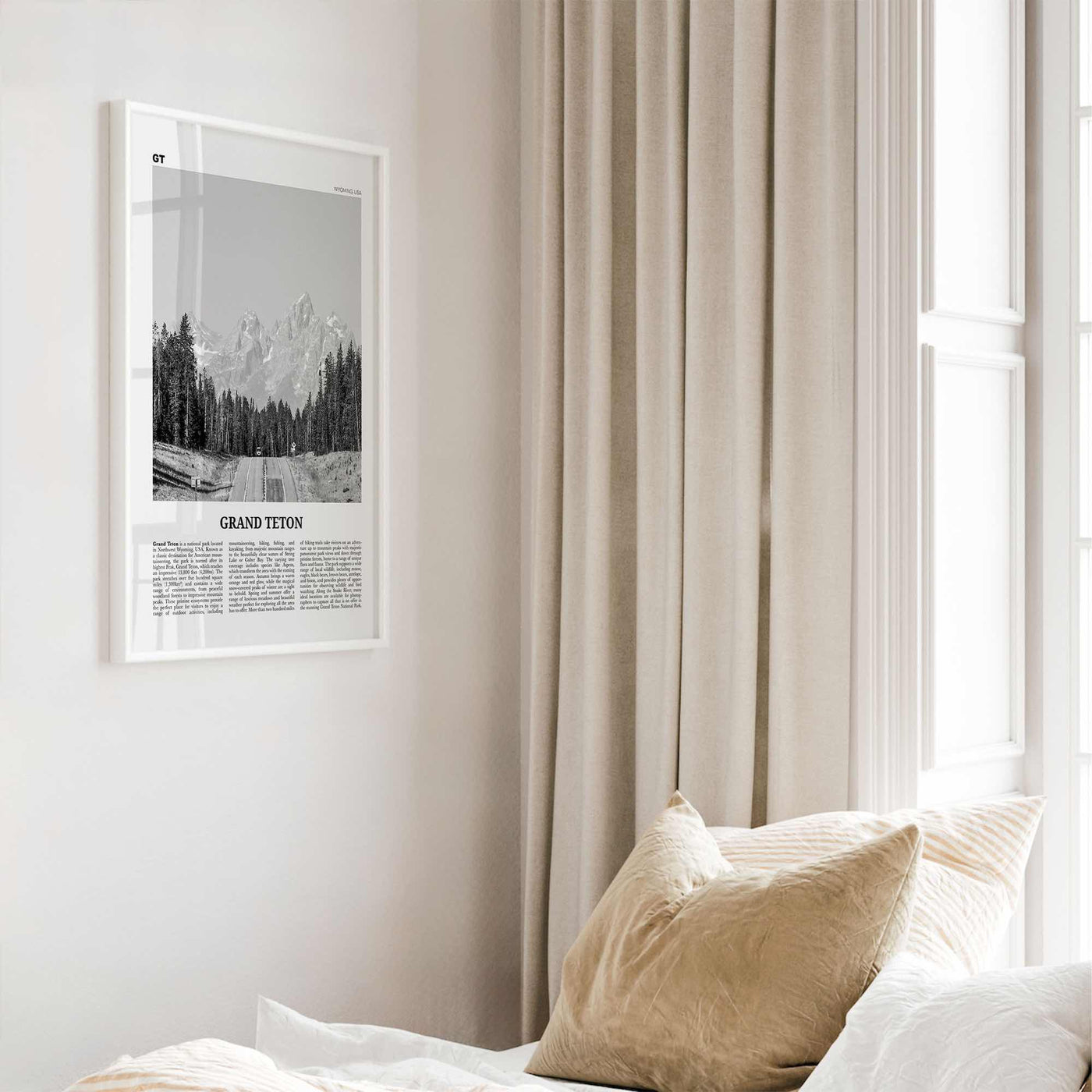 Grand Teton National Park Print Black and White No 1, Grand Teton Wall Art, Grand Teton Poster, Grand Teton Photo, Wyoming, USA