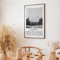 Grand Teton National Park Print Black and White No 1, Grand Teton Wall Art, Grand Teton Poster, Grand Teton Photo, Wyoming, USA