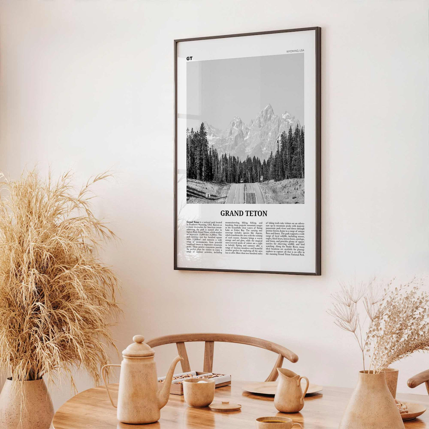 Grand Teton National Park Print Black and White No 1, Grand Teton Wall Art, Grand Teton Poster, Grand Teton Photo, Wyoming, USA