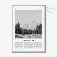 Grand Teton National Park Print Black and White No 1, Grand Teton Wall Art, Grand Teton Poster, Grand Teton Photo, Wyoming, USA