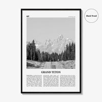 Grand Teton National Park Print Black and White No 1, Grand Teton Wall Art, Grand Teton Poster, Grand Teton Photo, Wyoming, USA
