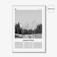Grand Teton National Park Print Black and White No 1, Grand Teton Wall Art, Grand Teton Poster, Grand Teton Photo, Wyoming, USA