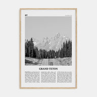 Grand Teton National Park Travel B&W No 1 Poster