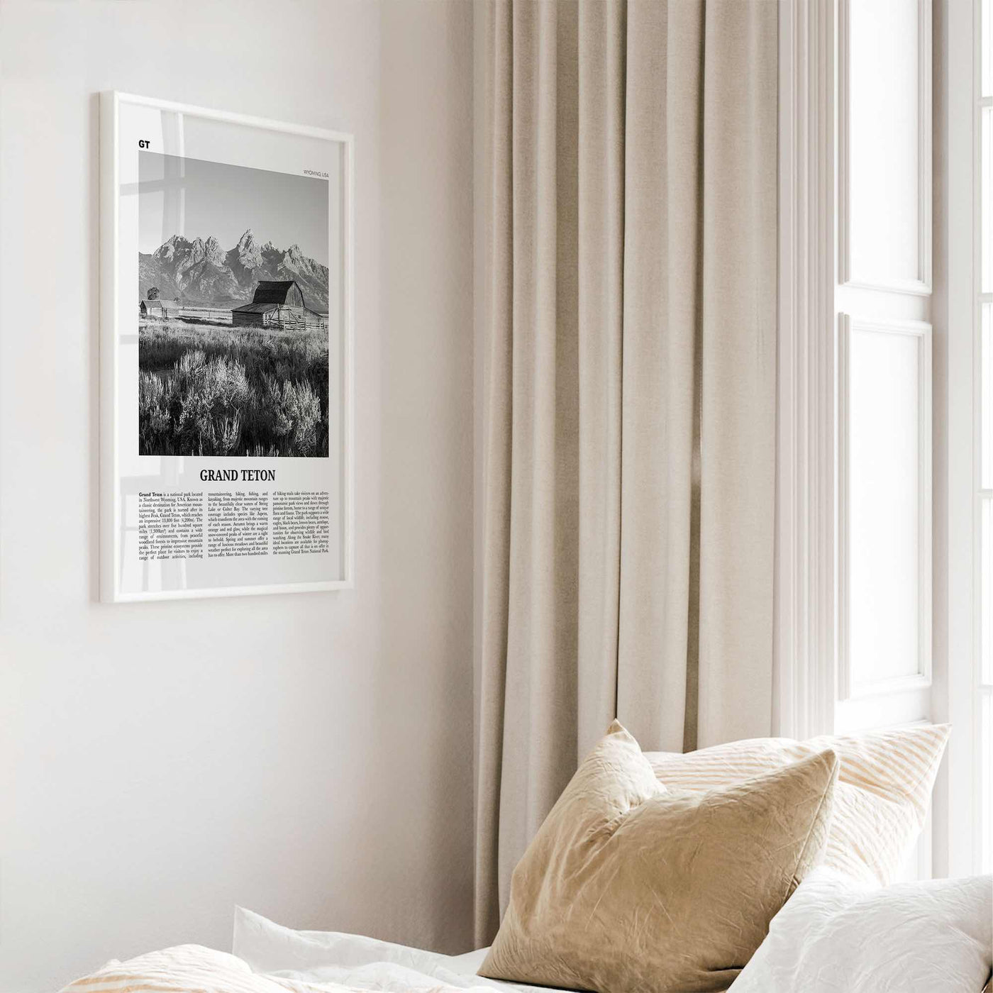 Grand Teton National Park Print Black and White No 2, Grand Teton Wall Art, Grand Teton Poster, Grand Teton Photo, Wyoming, USA