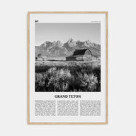 Grand Teton National Park Travel B&W No 2 Poster