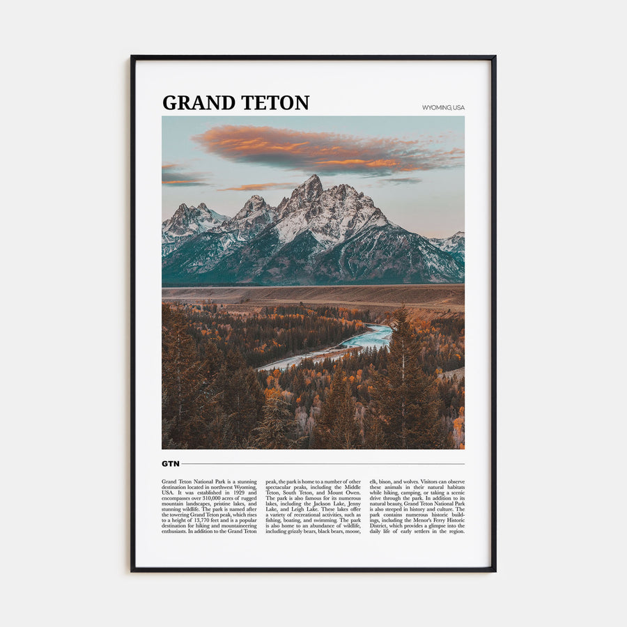 Grand Teton National Park Travel Color Poster