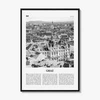 Graz Print Black and White, Graz Wall Art, Graz Poster, Graz Photo, Graz Wall Décor, Graz Map, Austria