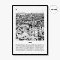 Graz Print Black and White, Graz Wall Art, Graz Poster, Graz Photo, Graz Wall Décor, Graz Map, Austria