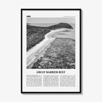 Great Barrier Reef Print Black and White, Great Barrier Reef Wall Art, Great Barrier Reef Poster, Queensland, Australia, Oceania