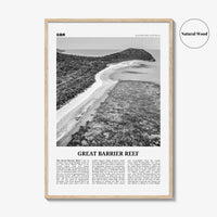 Great Barrier Reef Print Black and White, Great Barrier Reef Wall Art, Great Barrier Reef Poster, Queensland, Australia, Oceania