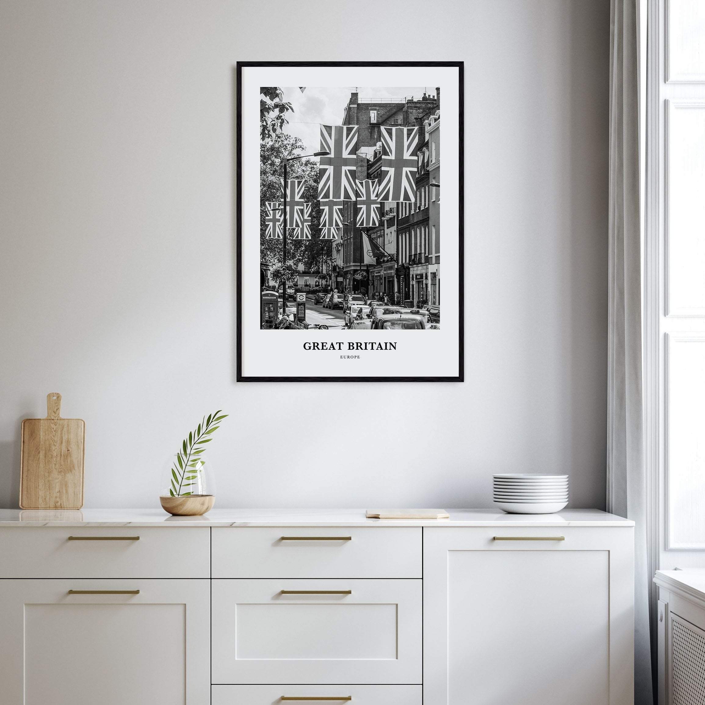 Great Britain Portrait B&W Poster