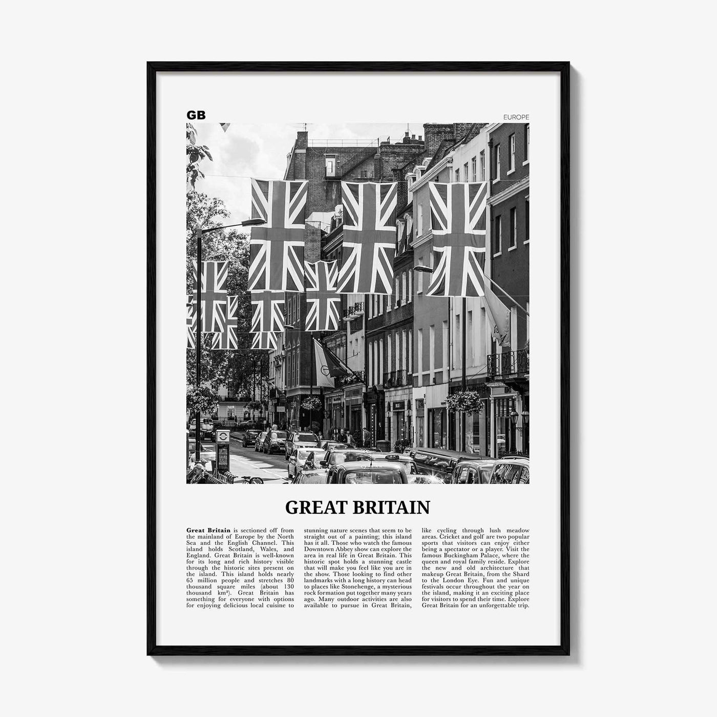 Great Britain Print Black and White, Great Britain Wall Art, Great Britain Poster, Great Britain Photo, Great Britain Wall Décor