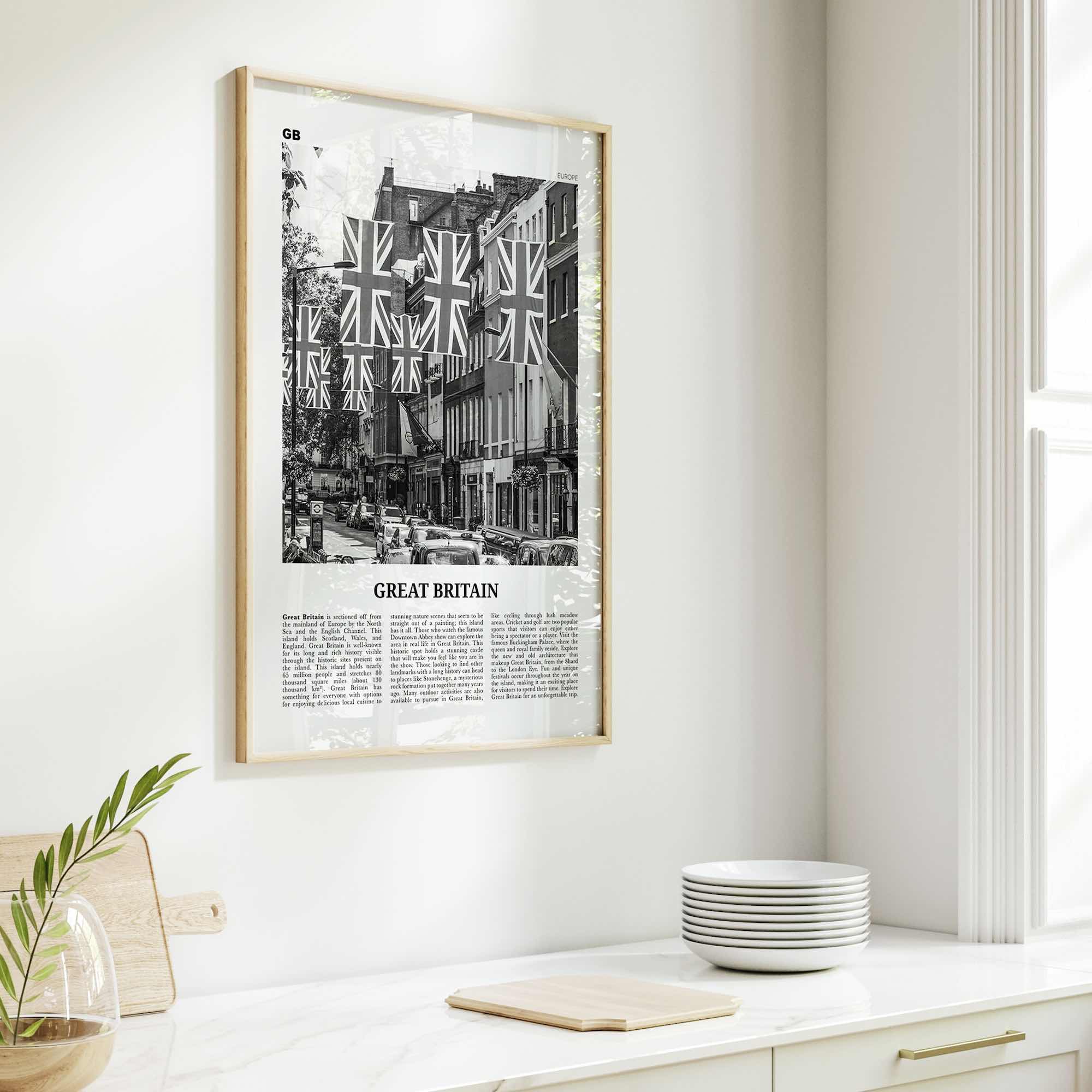 Great Britain Print Black and White, Great Britain Wall Art, Great Britain Poster, Great Britain Photo, Great Britain Wall Décor