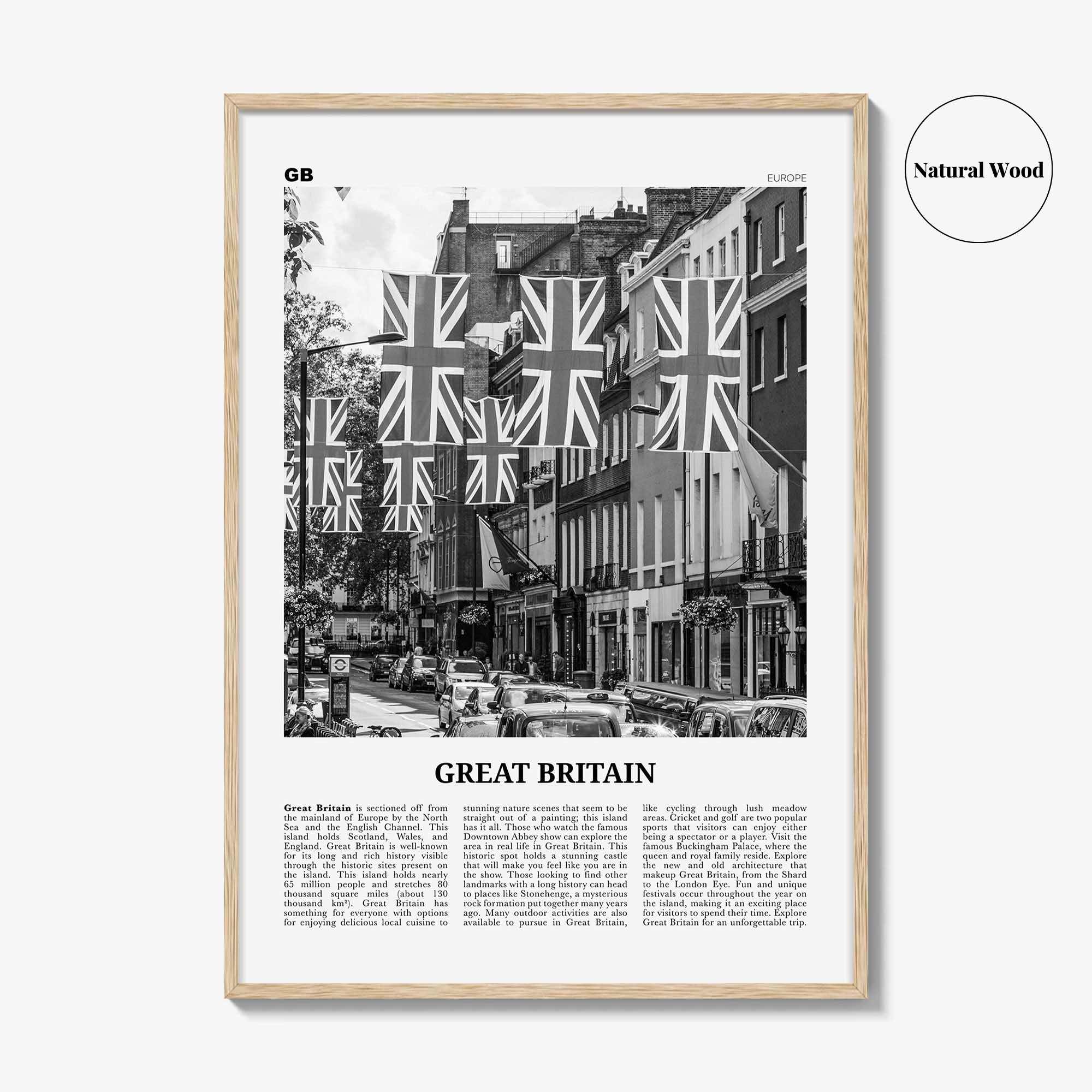 Great Britain Print Black and White, Great Britain Wall Art, Great Britain Poster, Great Britain Photo, Great Britain Wall Décor
