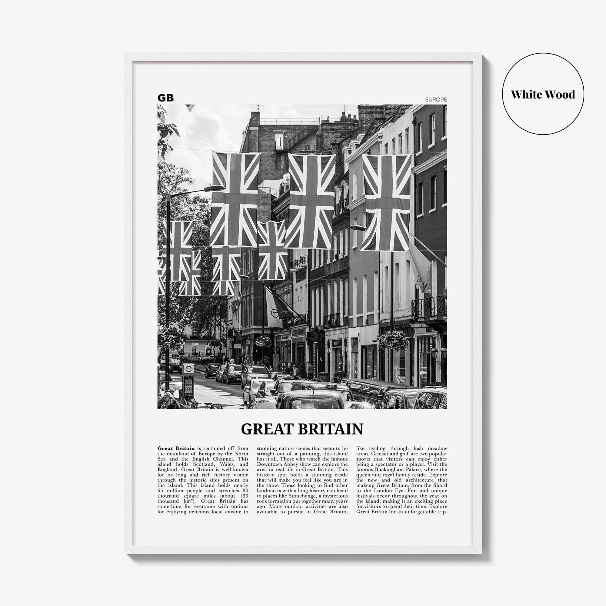 Great Britain Print Black and White, Great Britain Wall Art, Great Britain Poster, Great Britain Photo, Great Britain Wall Décor