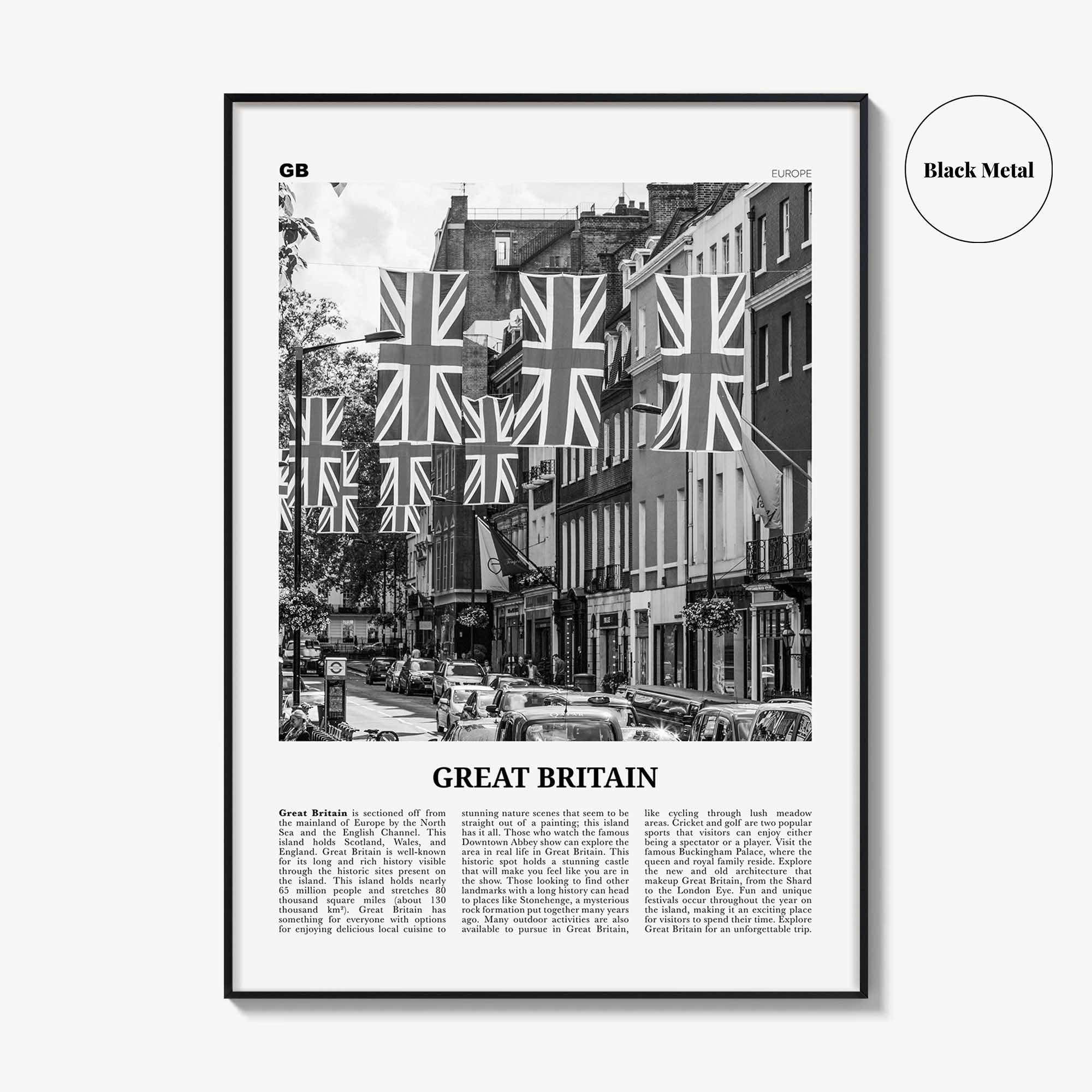 Great Britain Print Black and White, Great Britain Wall Art, Great Britain Poster, Great Britain Photo, Great Britain Wall Décor