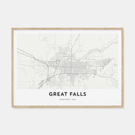 Great Falls, Montana Map Landscape Poster
